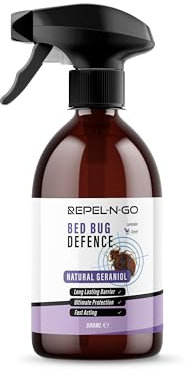 Repel-N-Go - Bed Bug Repellent Deterrent Spray | Natural Eco-Friendly Pest Control Defence for Indoors and Outdoors - Contains Lavender & Geraniol 500ml