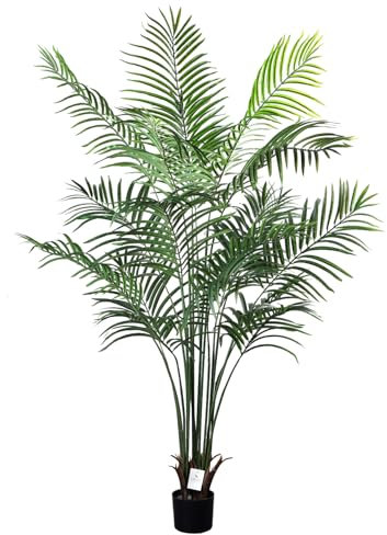 Leflos 180 cm artificiale Palma di Dypsis Lutescens, solo pianta per interni, 18 tronchi staccabili, decorazioni per ufficio, negozio, appartamento e feste, 1 pezzo