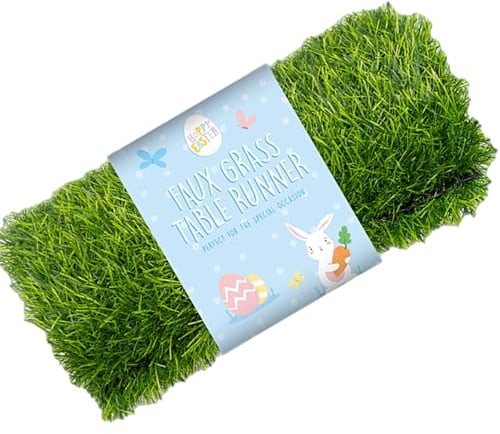 eBoutik - Spring Artificial Grass Table Runner – Faux Turf Table Decoration for Wedding, Farm Parties, Garden Party – Reusable Synthetic Grass Tablecloth Décor