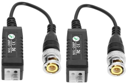 YINETTECH 1 Paar Video-Balun-Transceiver-Kabel HD-CVI TVI AHD Passiver Stecker BNC-Videoadapter für CCTV-Sicherheits-DVR-Überwachungskamerasystem