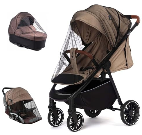 3 Stück Insektenschutz Kinderwagen, Universal Moskitonetz Kinderwagen mit Gummizug, Reißfest und Waschbar, 1 mm x 1 mm feinem Fliegennetz für Buggy Schutz vor Wespen und Stechmücken (Schwarz)