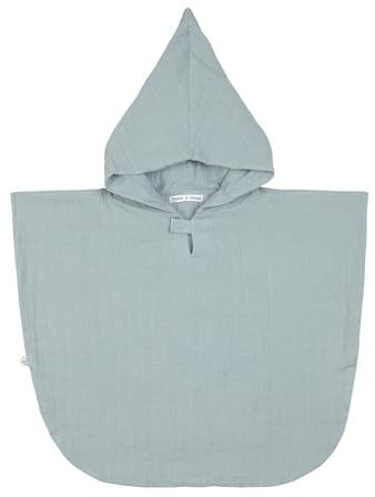 LÄSSIG Kinder Badeponcho aus Musselin mit Kapuze/Muslin Poncho Powder Blue