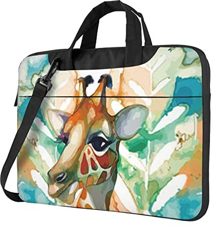 AABSTBFM San Francisco bedruckte Laptoptasche – Laptop-Hülle – moderne Laptop-Umhängetasche Computertasche für Business, Reisen, Schule, Büro, giraffe, 15.6 inch