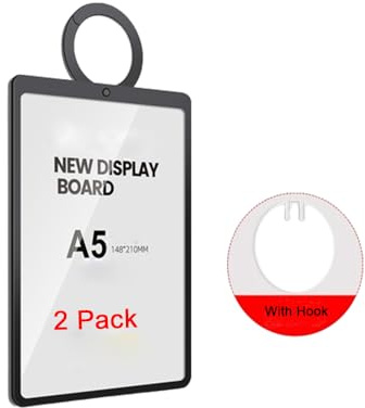 Runiash 2 Pack Business Retail Sale Display Sign Holder Frame Sale Price Display Hanging Poster Paper Holder Message Memo Board Merchandise Tags Sale Price Tags with Hook for Clothing A5 (with Hook)