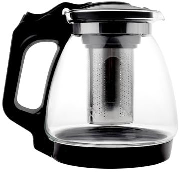 NORDIC SCHILLER Premium Teekanne Glas, Hitzebeständig Glaskanne mit Deckel 1,7 Liter Teekanne mit Siebeinsatz Teekanne Thermo mit Edelstahl Filter Sieb, Tea Maker, Teekanne mit Sieb Tee Kanne Aus Glas
