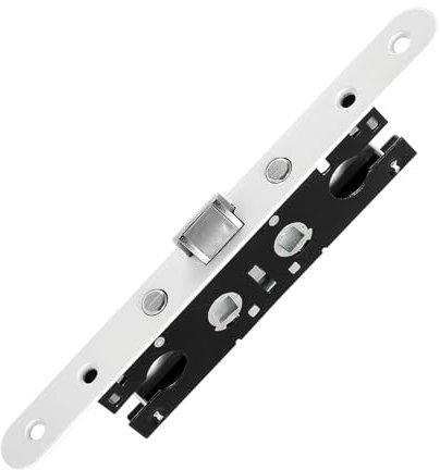 Storm Door - Cerradura de mortaja de 2 puntos para puerta de tormenta, placa frontal blanca