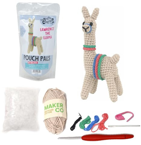 KNITTY CRITTERS - Pouch Pals Häkelset – Lawrence das Lama