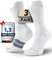 Chaussettes de Compression en Bambou pour Course, Randonnée, Cyclisme, Entraînement, Coolmax (FR/ES, Numérique, 42, 47, Taille normale, Taille normale, Blanc)