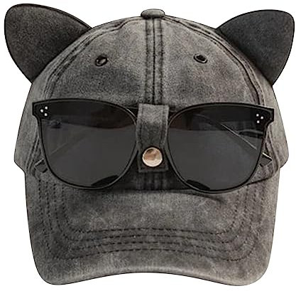 Basecap Herren Gläser Schweineohr Uv Schutz Sport Sonnenhut Schwarz Baseball Cap Großer Kopf Stylisch Sport Cap Casual Schicke Kappe Vintage Outdoor Festival Cap Bequem Lustige Basic Basecap