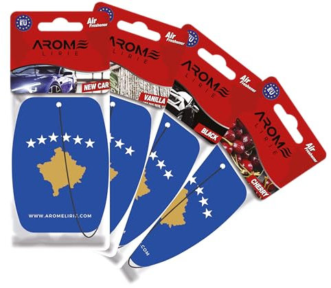 Albania Flagge Duftanhänger 4-er Pack Liria ka emer UCK Duftbaum Auto Lufterfrischer (Kosova)