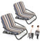 COSTWAY Strandstühle 2er Set, klappbare Campingstühle mit Kissen, schnelltrocknende Baumwolle, Klappstühle mit niedriger Rückenlehne & Schultergurten