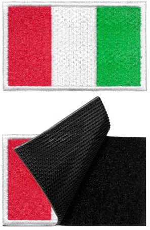 SUCIKORIO Pack de 2 Parches Mochila Militar 8x5cm, Parche Bandera Italia Parches Bordados Bandera Italiano para Mochila, Chaleco, Gorras, Tactica