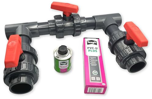 STEMAX All Inclusive Pool Bypass Set 32-63mm für Pool Schwimmbad Wärmepumpe Solaranlage Poolheizung I Bypass Komplett-Set (50mm)