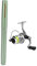 Equlup Mini-Angelruten- und Rollen-Kombination in Stiftform, tragbare Mini-Angelrute mit Rollenrad zum Angeln (Grün)