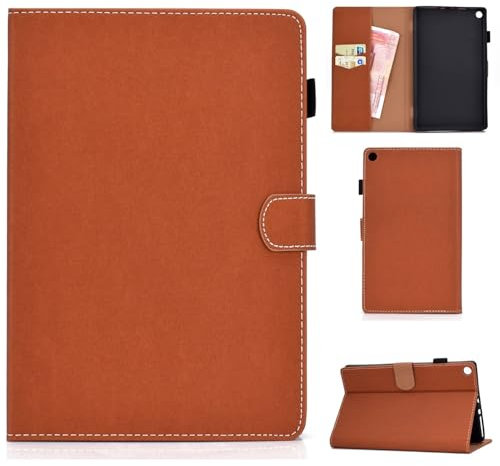 Custodia per Kindle Fire HD 8 7a/8a generazione 2016/2017/2018, custodia protettiva in pelle PU con supporto protettivo per tablet Fire HD 8 (precedente) (marrone)