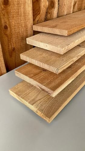 Lärche 20 x 2,5 cm Brett - 30 cm Länge - 4 Stück, Bretter Schalung Holz Bauholz Sichtschutz