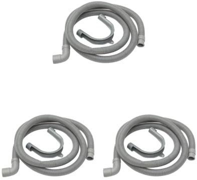 3 Set Flexible Elbow Drain Hose Pipe with Bracket for Washer Washing Machine 2.5m