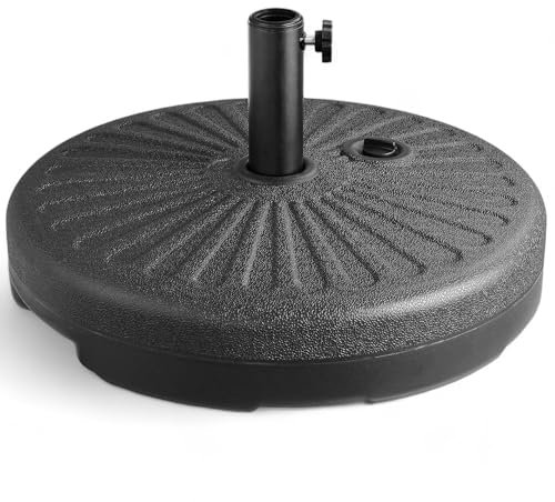 Pincho Base para Sombrilla Rellenable 21l, Pie para Parasol Universal, Peso Ajustable con Agua O Arena, Soporte para Sombrilla De Jardin, Terraza Y Balcon, Compatible con Mastiles De 38-48mm