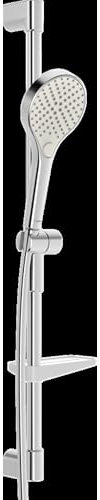 HANSA HANSAVIVA Wandstangengarnitur, 766mm, mit 3-strahliger Handbrause, inkl. Brauseschlauch, Seifenschale, 4416021080, Farbe: Chrom