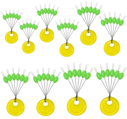 XPEX 60 Stück Fishing Pilotkugel Set, Pilotkugeln Forelle, Forellen-Piloten Schwimmer Oval & Rund, Forellen Angeln, Auftriebskörper Forellen-Angeln Schwimmend(5 Größen)