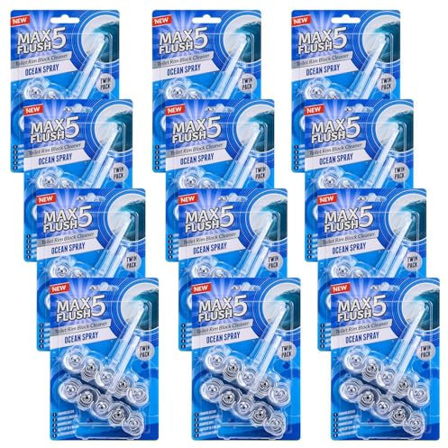 Toilet Rim Block Cleaner Twin Pack | Anti-Limescale, Foaming Action, Dirt Protection, Tropical Blossom Scent | Lasts Up to 4 Weeks