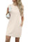 GRECERELLE Womens Summer Mini Dress Cap Sleeve Crew Neck T Shirt Short Casual Beach A Line Dresses with Pockets (Apricot White, M)