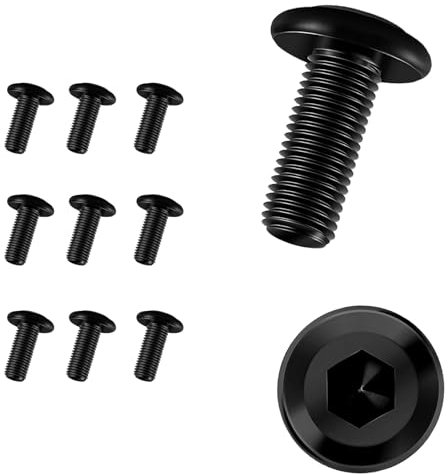 10 Pezzi Viti M8 x 20,Viti m8,Bulloni,Vite,Acciaio Inossidabile A2 V2A,Esagono Incassato,Completamente Filettato,Nero(M8 x 20)