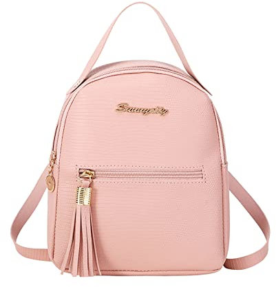 Zaino nuovo modello moda nappa decorazione pratico grande capacità cerniera zaino marrone chiaro, rosa, Taglia unica