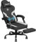 HapGIFT Computer Chair, Gaming Chairs with Footrest and Massage Lumbar Support, High Back Ergonomic Swivel Gamer Chair, Reclining Gaming Chairs with Armrests, Headrest for Adults, 300LBS (Black-Grey)