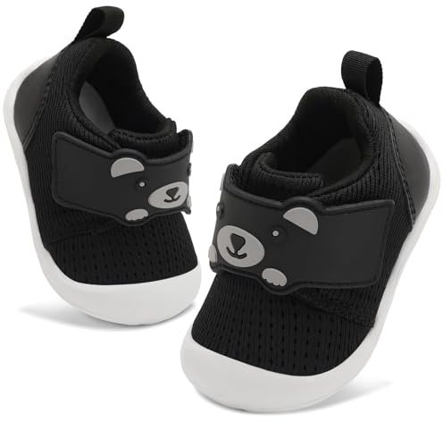 JOINFREE Baby Walking Wide Shoes Infant Boys Girls Breathable Barefoot Shoes Crib Tennis Shoes Lightweight Non-Slip Sneakers First Walkers
