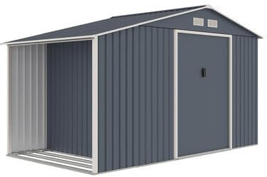 OOGarden - Abri de Jardin en métal Gris 6.5 m² avec bûcher