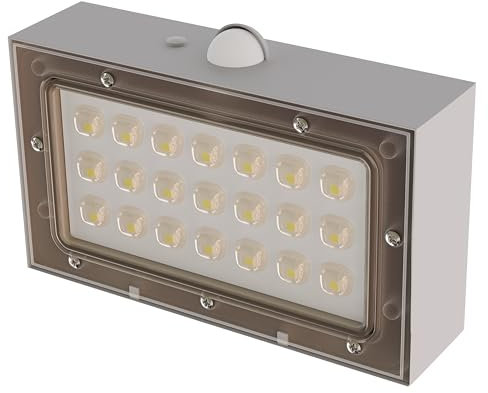 EMOS - LED Solarlampe BRIXO für Außen mit Bewegungsmelder - Solar Wandleuchte für Haus/Garten mit Ambient-Licht - Sensor-Reichweite 6m/120° - 2 Lichtmodi, Helligkeit max. 350lm, Neutralweiß - weiß