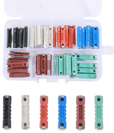 Flaconi 60PCS Fusible Voiture,Fusibles Continentaux de Type Torpedo,Fusible Automobile Européen,Assortiment de Fusibles Torpilles,Convient à la Plupart des Voitures ou Motos Classiques Européennes