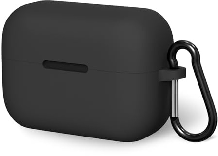 Geekria Silikonhülle kompatibel mit Soundcore by Anker AeroClip Ladeetui, Schutzhülle für Ohrhörer mit Schlüsselanhängerhaken, Ladeanschlusszugang, Schwarz