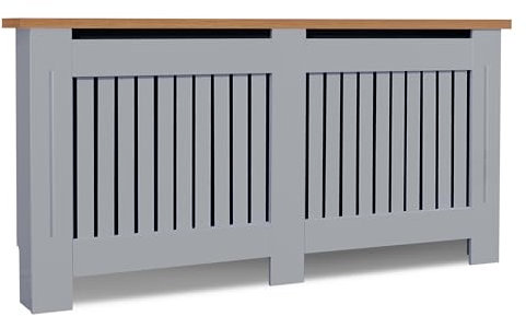 Blisswood Radiator Cover Large, Vertical Slatted Modern Radiator Covers MDF Wood Cabinet Shelf Heating Covers For Living Room, Hallway (19D x 152W x 83.2H CM)