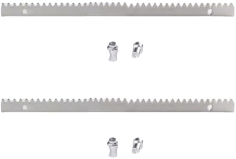 Kissmii Riel deslizante metálico con cremallera para puerta corredera, acero galvanizado en caliente, 50 cm por pieza con tornillos