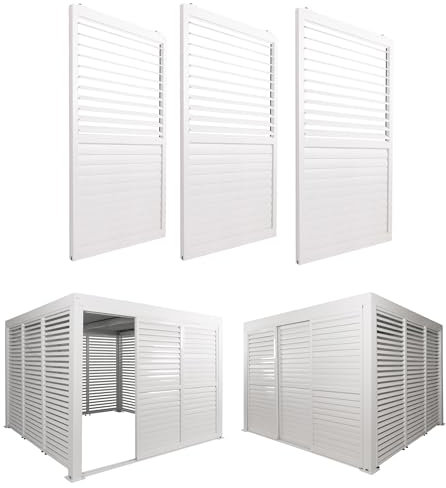 Mendler 3er-Set Aluminium Paneele für Pergola HWC-L46 204x271cm - weiß