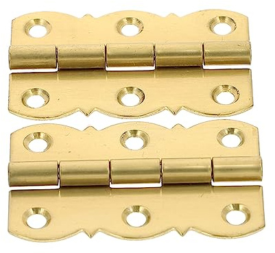 Homoyoyo 2pcs Vintage Copper Piano Hinge Brass Antique Style Bookshelf Hinge Single 6-Hole 45x27mm for Piano Accessories
