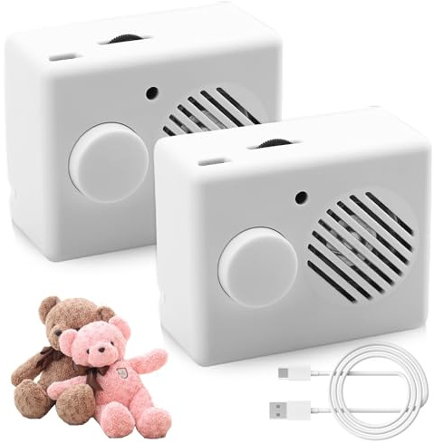 2 Stück Diktiergerät für Stofftiere 360s Soundmodul mit Aufnahmefunktion Mini Diktiergerät Spielzeug Personalisierte Sprachaufnahmen DIY Geschenk für Kuscheltier und Teddybär