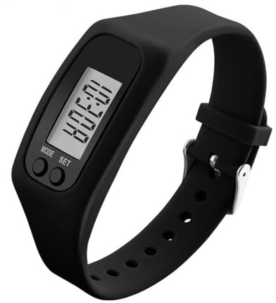 Tomedeks Contapassi da tasca Orologio Contapassi da Polso senza Bluetooth senza APP Pedometro Orologio Fitness Tracker Semplice KM Distanza Impermeabile（Nero）
