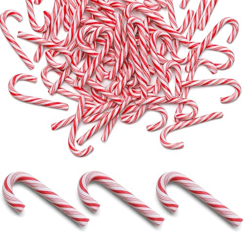 MUNSKT 50 Stück MINI Zuckerstangen Deko Mini Zuckerstangen Weihnachtsdeko Weihnachtsbaumschmuck DIY Weihnachtsbaum Ohne Loch Hängende Zuckerstangen Aus Weihnachtsbaumschmuck Kleine