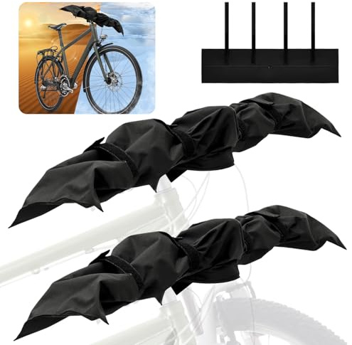 Lot de 2 housses de protection pour guidon de vélo électrique - Étanche - 210D - Protection de transport - Avec sangles, fermetures éclair - Protection contre la neige et la pluie - Résistant à