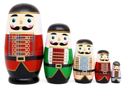Nutcracker Nesting Dolls Tabletop Ornament Home Decoration Wood Sculpture