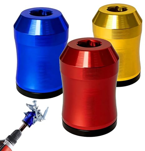 3Pcs Screwdriver Head Magnetic Ring Universal Screw Bit Holder Alloy | Strong Magnetic Screw Ring Magnetics Drill Bit Holder Removable for Hex Screwdrivers Power Bits DIY Repair
