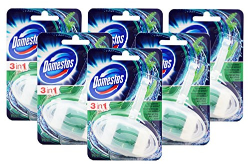 Domestos 6x Pine 3 in 1 Rim Block 40g Toilet Cleaner