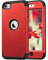 ULAK iPod 7 Hülle, iPod Touch 5/6 Hybrid Kratzfeste Schutzhülle 360 Grad Soft Silikon Stoßfest Bumper Case Cover für iPod Touch 5/6/7 Generation - Rot