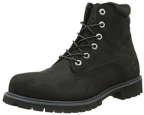 Timberland 6 inch Basic Alburn Waterproof, Stivali Stringati Uomo, Nero (Black Nubuck), 46 EU