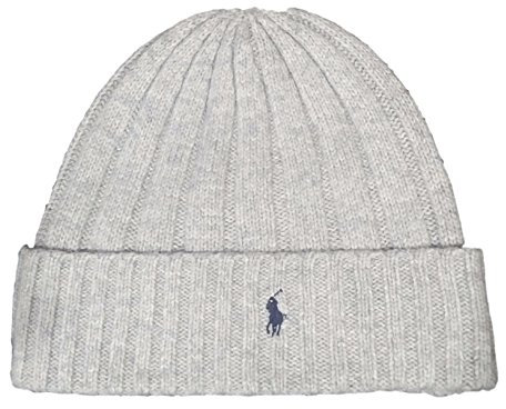 Polo Ralph Lauren Herren Signature Merino Cuffed Beanie, Hellgrau (Pp0054-032), Einheitsgr��e