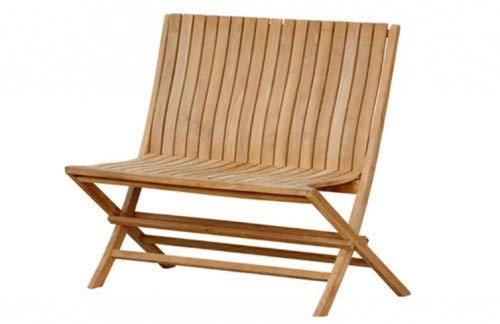 Klappbank Ancona wetterfest Teakholz massiv Auflage & Farbe Creme