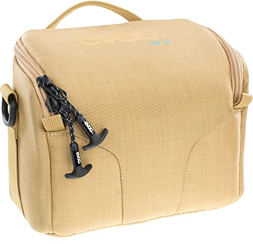 EVOC CB3 Fototasche, kompakte Kameratasche (Foto Umhängetasche mit sicherem Transportschutz, multifunktionale Befestigungsschlaufen, Größe: S, Maße: 20 x 14 x 10 cm, Volumen: 3 l), Heather Gold